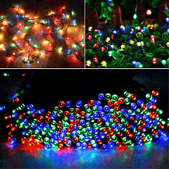 [220V UE Plug] Étanche 100 LED RGB String Lights avec contrôleur, Flashing / Fading / Chasing Effet, Longueur: 10m